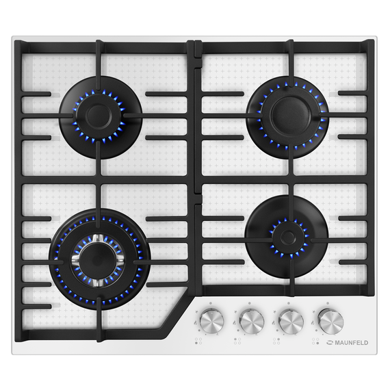 Газовая варочная поверхность Maunfeld EGHG.64.73CW/G (белое стекло) - фото 