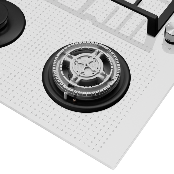 Газовая варочная поверхность Maunfeld EGHG.64.73CW/G (белое стекло) - фото 4