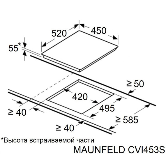 Индукционная варочная поверхность Maunfeld CVI453SBWH Inverter - фото 8