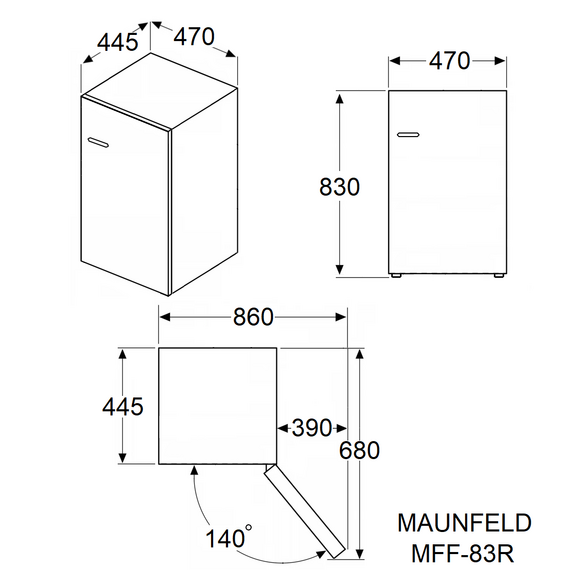 Однокамерный холодильник Maunfeld MFF83RBG - фото 10