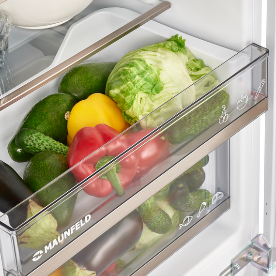 Встраиваемый двухкамерный холодильник Maunfeld MBF17754NFWHGR LUX Inverter - фото 2