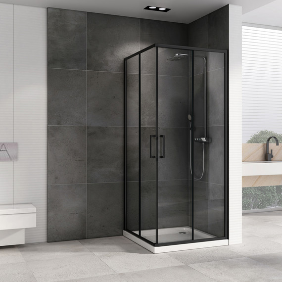 Душевое ограждение Abber Schwarzer Diamant 80х80 см AG02080B5, чёрный/прозрачное - фото 3