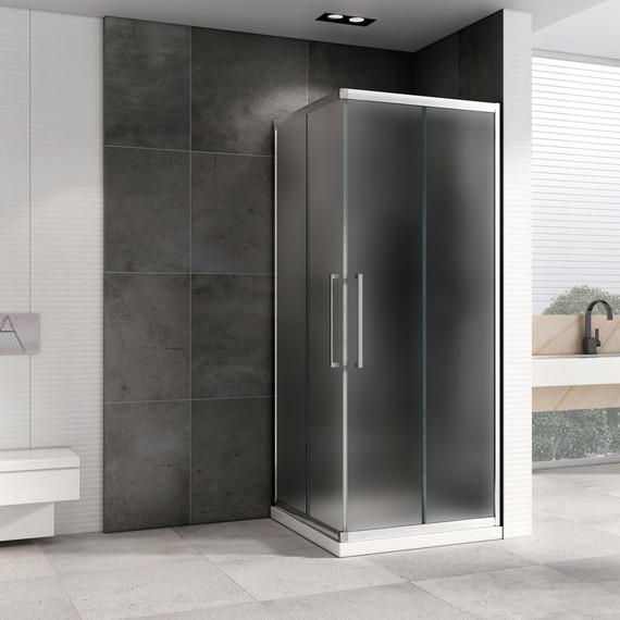 Душевое ограждение Abber Schwarzer Diamant 80х80 см AG02080MH, хром/матовое - фото 2