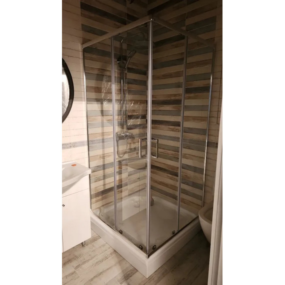 Душевое ограждение Abber Schwarzer Diamant 100х100 см AG021005, хром/прозрачное - фото 4