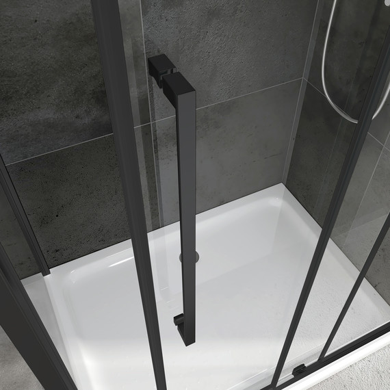 Душевое ограждение Abber Schwarzer Diamant 100х75 см AG30100BH-S75B, чёрный/прозрачное - фото 4