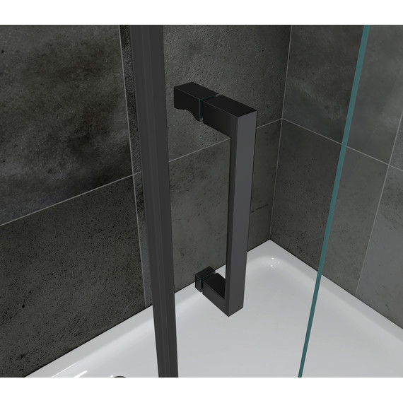 Душевая дверь Abber Komfort 150 см AG93150B (стекло 8 мм) чёрный/прозрачное - фото 2
