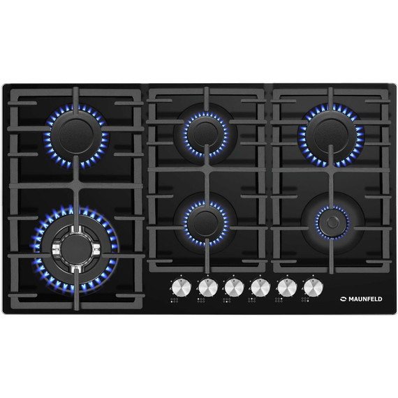 Газовая варочная поверхность Maunfeld EGHG.95.63CB/G (чёрное стекло) - фото 