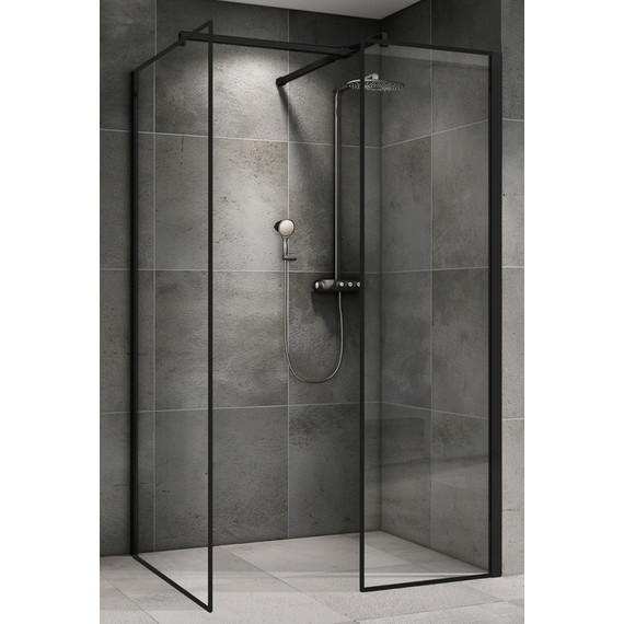 Душевое ограждение Abber Immer Offen 120х80 см AG67128B, чёрный/прозрачное - фото 2