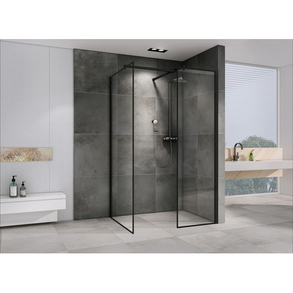 Душевое ограждение Abber Immer Offen 120х80 см AG67128B, чёрный/прозрачное - фото 3