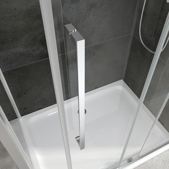 Душевое ограждение Abber Schwarzer Diamant 100х85 см AG30100H-S85-S85, хром/прозрачное - фото 5