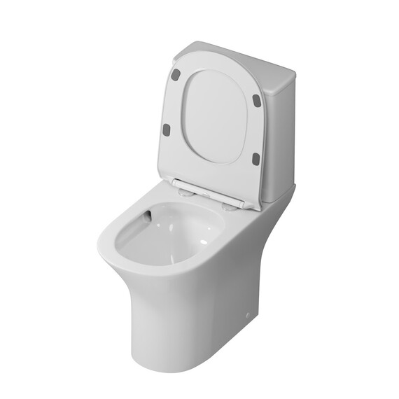 Унитаз-компакт безободковый Grossman Classic GR-4465SQ с тонкой крышкой микролифт (Система смыва торнадо) - фото 2