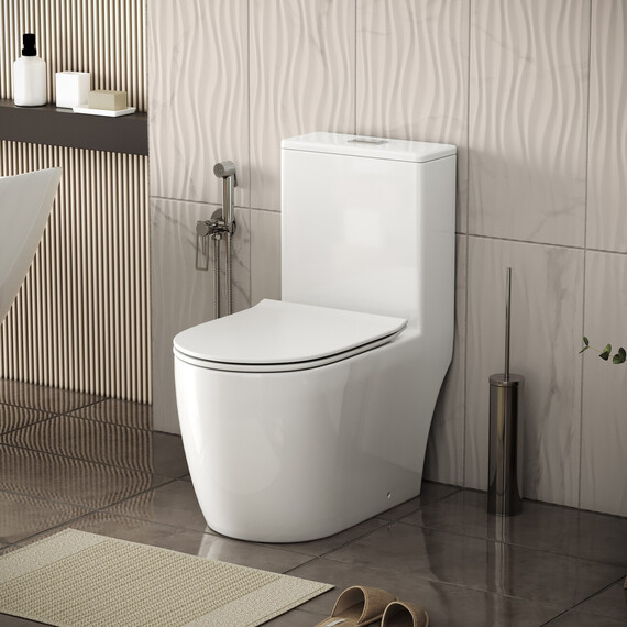 Унитаз-моноблок безободковый Grossman Classic GR-4484SQ с тонкой крышкой микролифт (система смыва Торнадо) - фото 9