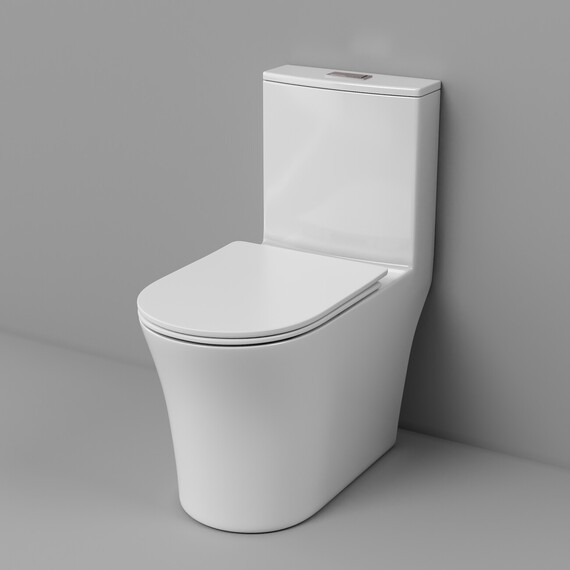 Унитаз-моноблок с ультратонким ободком Grossman Thin Rim GR-5607SQ с тонкой крышкой микролифт (система смыва Торнадо) - фото 10