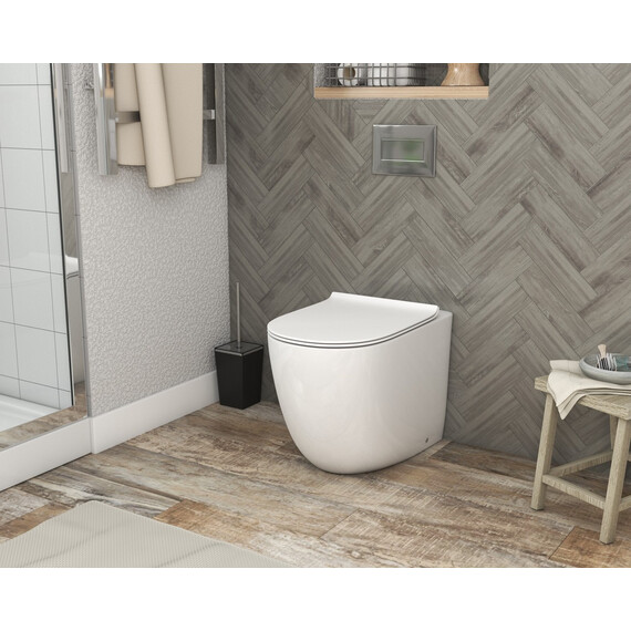 Унитаз приставной безободковый Grossman Classic GR-PR4411S с тонкой крышкой микролифт - фото 2