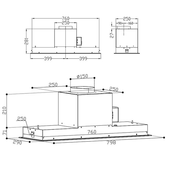 Вытяжка Korting KHI 9099 ICGN (чёрное стекло) - фото 11