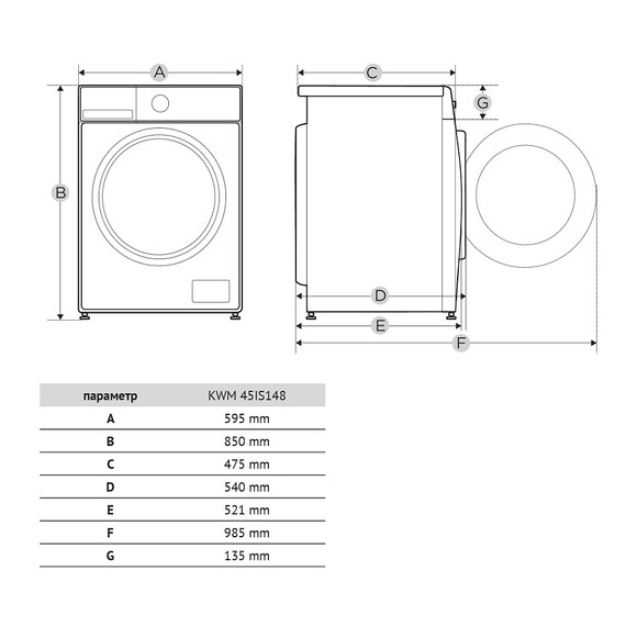 Стиральная машина с паром Korting KWM 45IS148 (инвертор) - фото 14
