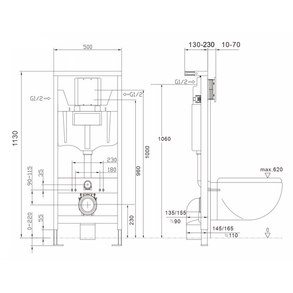 Инсталляция для унитаза Abber AC0108 пневматическая - фото 2