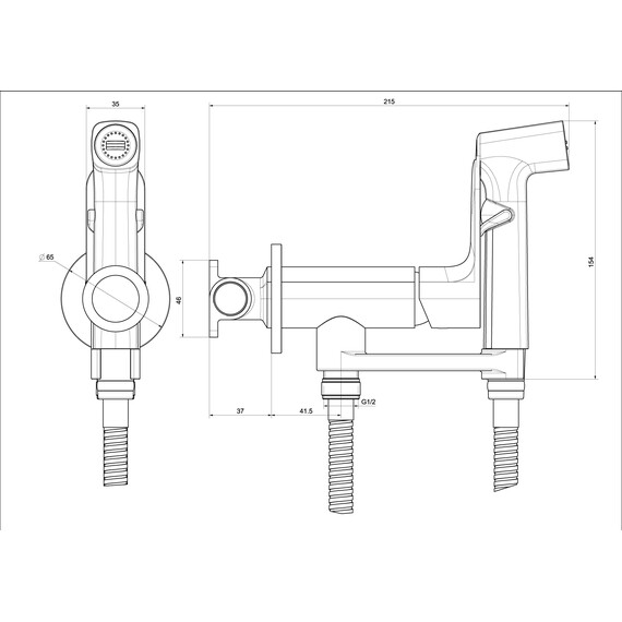 Набор для гигиенического душа Aquatek Альфа AQ1919MB (со скрытой частью) чёрный матовый - фото 11