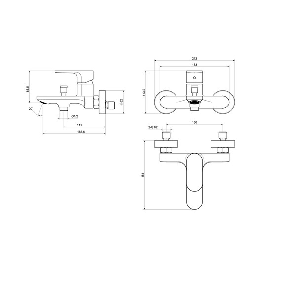 Смеситель для ванны Aquatek Альфа AQ1940BG, золото шлифованное - фото 9