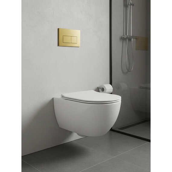 Инсталляция для подвесного унитаза Grocenberg GS3050-KM3070MG с кнопкой смыва золото матовое - фото 11