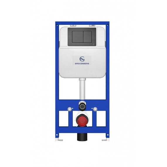 Инсталляция для подвесного унитаза Grocenberg GS3050-KM3080BG с кнопкой смыва графит - фото 