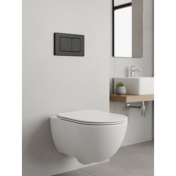 Инсталляция для подвесного унитаза Grocenberg GS3050-KM3080BL с кнопкой смыва чёрный матовый - фото 11