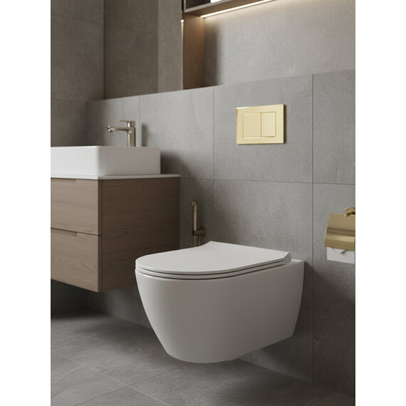 Инсталляция для подвесного унитаза Grocenberg GS3050-KM3080GO с кнопкой смыва золото - фото 11