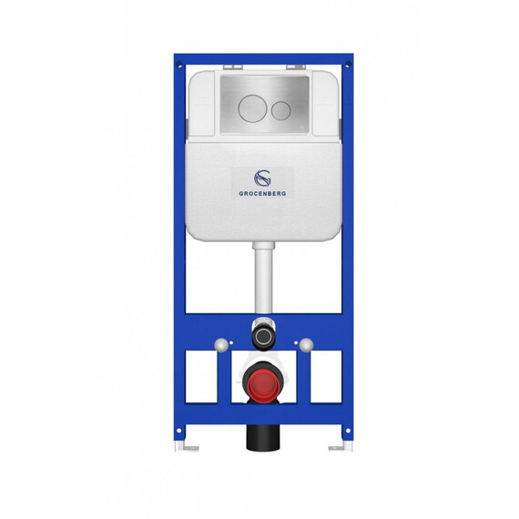 Инсталляция для подвесного унитаза Grocenberg GS3050-KM3090NK с кнопкой смыва никель - фото 