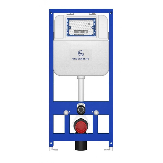 Инсталляция для подвесного унитаза Grocenberg GS3050-KP3070W с кнопкой смыва белый - фото 3