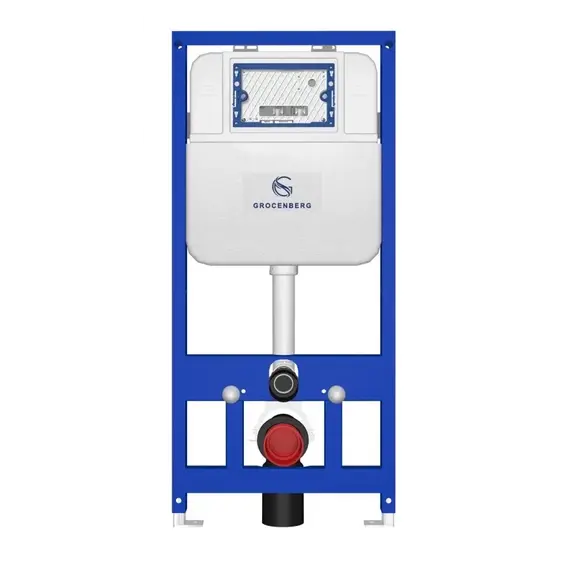 Инсталляция для подвесного унитаза Grocenberg GS3050-KP3080CR с кнопкой смыва хром - фото 3