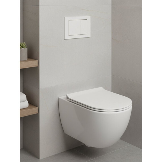 Инсталляция для подвесного унитаза Grocenberg GS3050-KP3080W с кнопкой смыва белый - фото 10