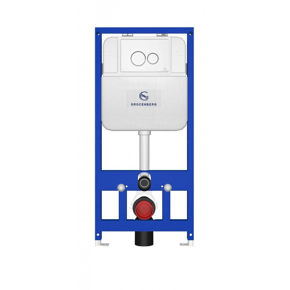 Инсталляция для подвесного унитаза Grocenberg GS3050-KP3090W с кнопкой смыва белый - фото 