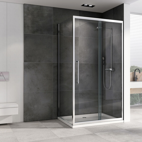 Душевое ограждение Abber Schwarzer Diamant 120х60 см AG30120H-S60, хром/прозрачное - фото 2