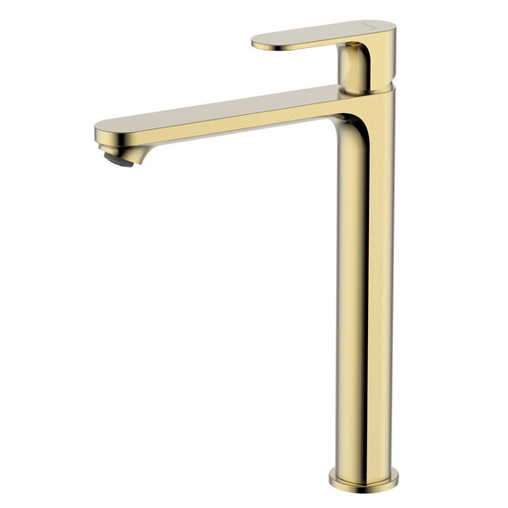 Смеситель для раковины высокий Aquatek Альфа AQ1904BG, золото шлифованное - фото 