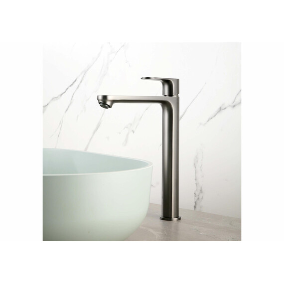 Смеситель для раковины высокий Aquatek Альфа AQ1904BGM, оружейная сталь - фото 3