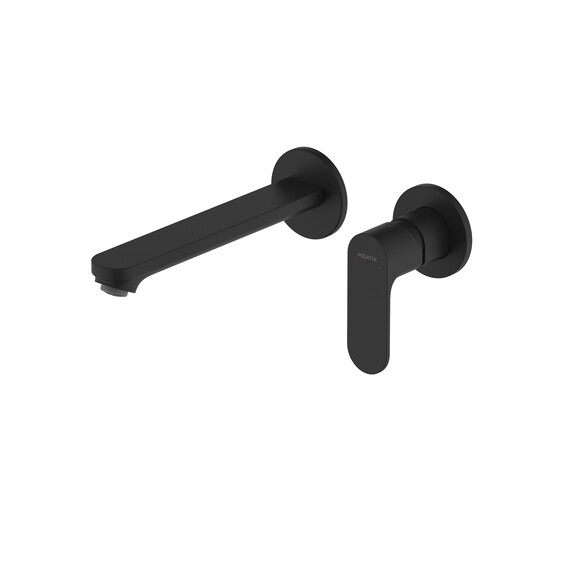 Смеситель для раковины настенный Aquatek Альфа AQ1913MB (со скрытой частью) чёрный матовый - фото 