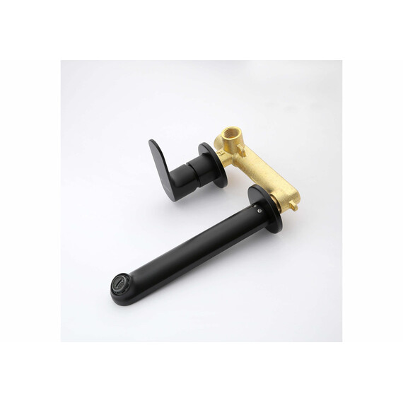 Смеситель для раковины настенный Aquatek Альфа AQ1913MB (со скрытой частью) чёрный матовый - фото 7