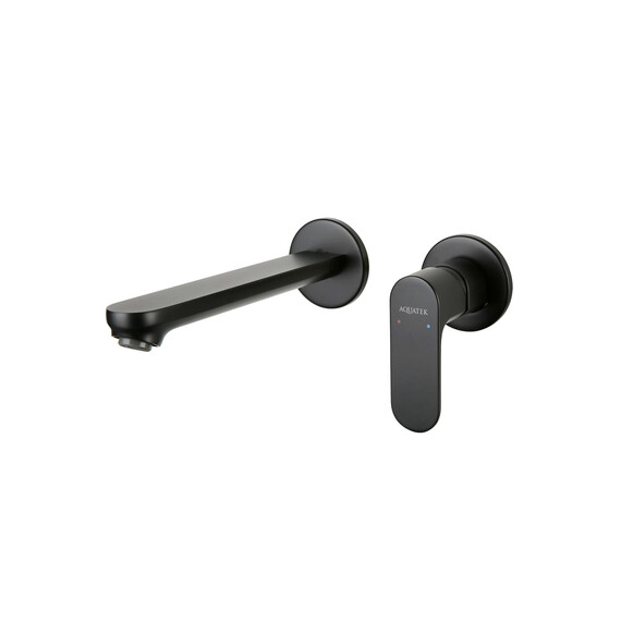 Смеситель для раковины настенный Aquatek Альфа AQ1913MB (со скрытой частью) чёрный матовый - фото 2