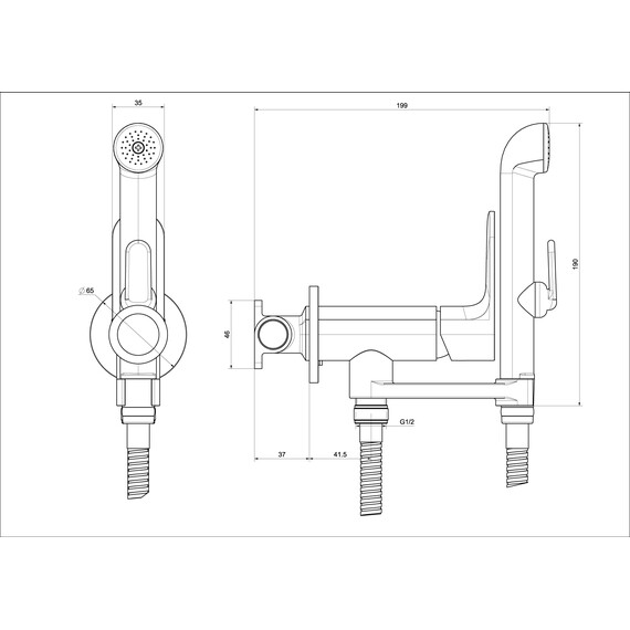 Набор для гигиенического душа Aquatek Альфа AQ1919CR (со скрытой частью) - фото 5