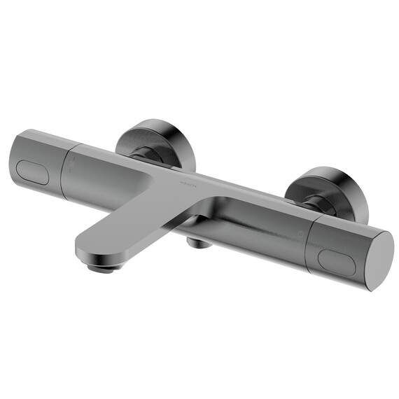 Смеситель для ванны с термостатом Aquatek Альфа AQ1943BGM, оружейная сталь - фото 