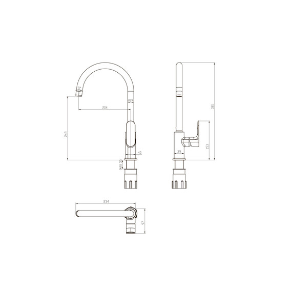 Смеситель для кухни Aquatek Альфа AQ1982BGM, оружейная сталь - фото 10