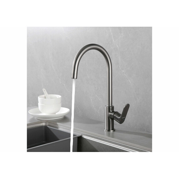 Смеситель для кухни Aquatek Альфа AQ1982BGM, оружейная сталь - фото 6