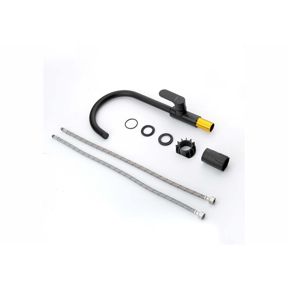 Смеситель для кухни Aquatek Альфа AQ1982MB, чёрный матовый - фото 8