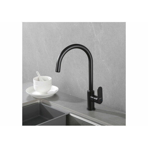 Смеситель для кухни Aquatek Альфа AQ1982MB, чёрный матовый - фото 4