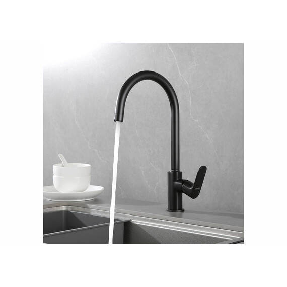 Смеситель для кухни Aquatek Альфа AQ1982MB, чёрный матовый - фото 5