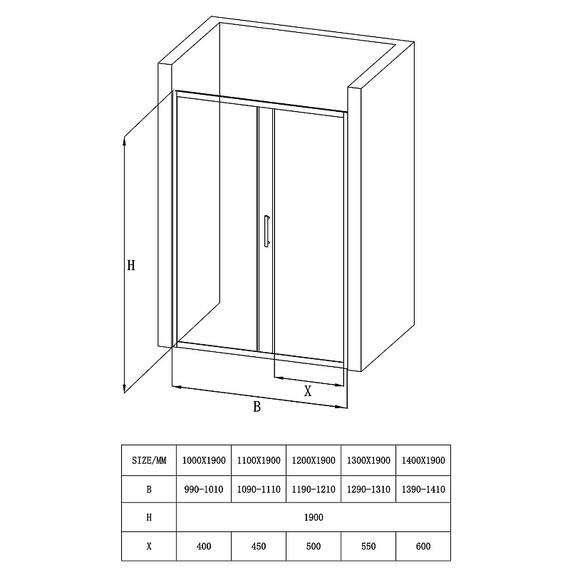 Душевая дверь Loranto 100 см CS-AB03GG-100, серый матовый/прозрачное - фото 6