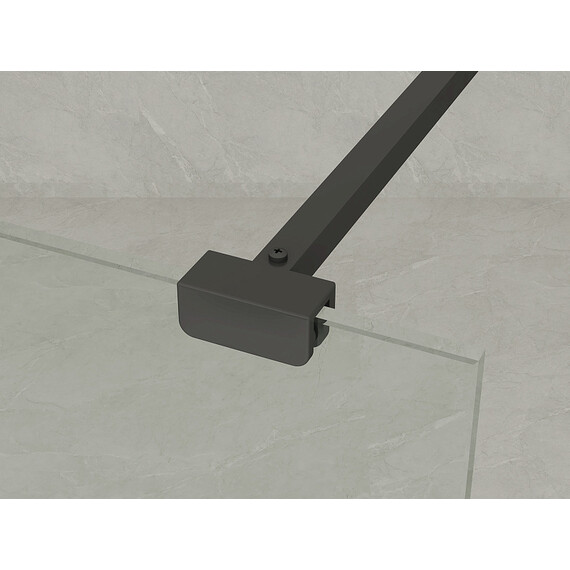 Душевая перегородка Loranto Walk-in 100 см CS-W02B-100 (стекло 8 мм) чёрный матовый/прозрачное "Лофт клетка" - фото 6