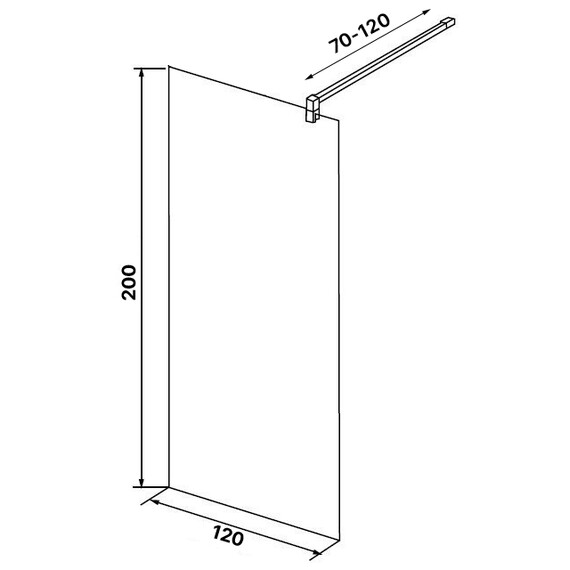 Душевая перегородка Loranto Walk-in 120 см CS-W02B-120 (стекло 8 мм) чёрный матовый/прозрачное "Лофт клетка" - фото 7