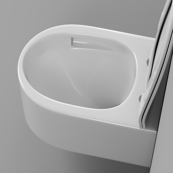 Унитаз подвесной с ультратонким ободком Grossman Thin Rim GR-5606SQ с тонкой крышкой микролифт (Система смыва торнадо) - фото 8