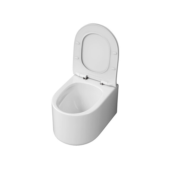 Унитаз подвесной с ультратонким ободком Grossman Thin Rim GR-5606SQ с тонкой крышкой микролифт (Система смыва торнадо) - фото 3